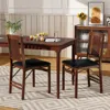 Hivvago Set Of 2 Foldable Upholstered Kitchen Chairs With Padded Seat-brown