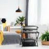 Hivvago Set Of 2 Folding Metal Luggage Rack Suitcase-black