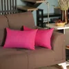 Hivvago Set Of 2 Fuchsia Pink Modern Lumbar Throw Pillows In Pink