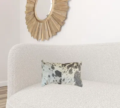 Hivvago Set Of 2 Gray And White Natural Cowhide Pillows In Multi