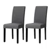 Hivvago Set Of 2 Grey Linen Upholstered Nailhead Dining Chair - 330 Lbs. Weight Capacity In Gray