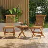 Hivvago Set Of 2 Indonesia Teak Patio Folding Chairs With High Back And Slatted Seat