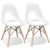 Hivvago Set Of 2 Mid-century Modern Dsw Dining Side Chair-white