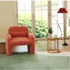 Hivvago Set Of 2 Modern Accent Chair And Marble Top Side Table Set In Red