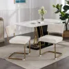 Hivvago Set Of 2 Modern Dining Chairs In Corduroy Fabric With Gold Metal Base - Beige