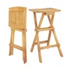 Hivvago Set Of 2 No Assembly Outdoor Bar Stools With Countered Seat