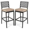 Hivvago Set Of 2 Patio Bar Chairs With Detachable Cushion And Footrest