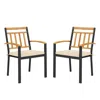 Hivvago Set Of 2 Patio Dining Chairs With Removable Padded Cushions-17 Inches In Yellow
