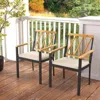 Hivvago Set Of 2 Patio Dining Chairs With Removable Padded Cushions-18 Inches