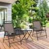 Hivvago Set Of 2 Patio Folding Chairs Sling Portable Dining Chair Set With Armrest