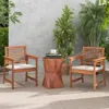 Hivvago Set Of 2 Patio Solid Wood Dining Chairs With Cushions And Slatted Seat