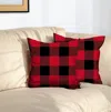 Hivvago Set Of 2 Red And Black Buffalo Plaid Throw Pillow Cover In Red