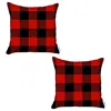 Hivvago Set Of 2 Red And Black Buffalo Plaid Throw Pillows In Red