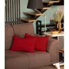 Hivvago Set Of 2 Red Modern Lumbar Throw Pillows In Red