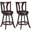 Hivvago Set Of 2 Swivel Bar Stool 24 Inch Counter Height Leather Padded Dining Kitchen Chair-24 Inch