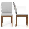 Hivvago Set Of 2 Upholstered Dining Chairs With Padded Seat For Living Room-walnut In Gray