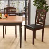 Hivvago Set Of 2 Wood Kitchen Chairs With Faux Leather Upholstered Seat-black