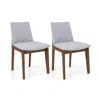 Hivvago Set Of 2 Wooden Dining Chairs Upholstered With High Curved Back-walnut