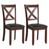 Hivvago Set Of 2 Wooden Kitchen Dining Chair With Padded Seat And Rubber Wood Legs-black