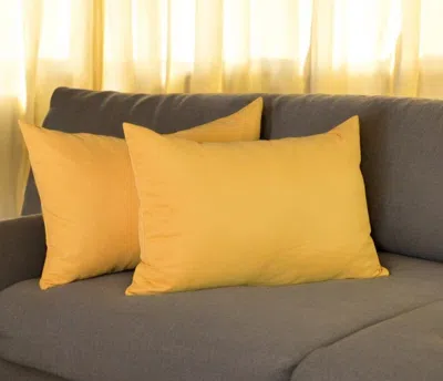 Hivvago Set Of 2 Yellow Modern Lumbar Throw Pillows