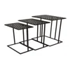 Hivvago Set Of 3 Plant Stand Side Tables, Rectangular Mesh Top, Black Metal Frame In Black