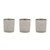 Hivvago Set Of 3 Silver & Gold Glass Votive Candle Holders In Gray