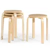 Hivvago Set Of 4 18 Inch Wood Home Backless Dining Chairs
