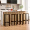 Hivvago Set Of 4 Bar Stool Set With Metal Legs And Footrest-coffee