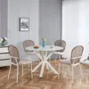 Hivvago Set Of 4 Beige Sennit Dining Chairs For Elegant Coffee Time In Multi