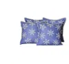 Hivvago Set Of 4 Blue And White Snowflakes Throw Pillows In Purple