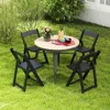 Hivvago Set Of 4 Dining Chairs Foldable Kitchen Chair With Rubber Wood Legs And Padded Seat-black