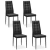 Hivvago Set Of 4 Fabric Dining Chairs Set With Upholstered Cushion And High Back