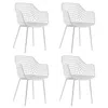 Hivvago Set Of 4 Heavy Duty Modern Dining Chair With Airy Hollow Backrest-white
