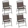 Hivvago Set Of 4 Patio Folding Chairs Set Dining Chairs With Armrests In Brown