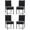 Hivvago Set Of 4 Patio Rattan Wicker Dining Chairs Set With Soft Cushions-black