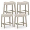 Hivvago Set Of 4 Upholstered Counter Height Bar Stool With Curved Saddle-seat-gray