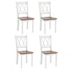 Hivvago Set Of 4 Wooden Farmhouse Kitchen Chairs With Rubber Wood Seat