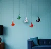 Hivvago Set Of Five Black Green Orange Red And White Resin Climbing Man Hanging Dimensional Sculpture In Multi