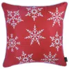 Hivvago Red And White Snowflakes Throw Pillow In Red