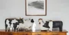 Hivvago Set Of Four Black And White Farm Animal Polyresin Tabletop Candleholders In Multi