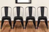 Hivvago Set Of Four Black Steel Dining Side Chairs In Multi