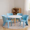 Hivvago Set Of Four Blue Heavy Duty Plastic Juvenile Chairs In Blue