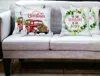 Hivvago Set Of Four Green Christmas Christmas Tree Fabric Throw Pillow Covers In Multi