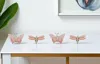 Hivvago Set Of Four Pink And Green Polyresin Butterfly Figurine In Neutral