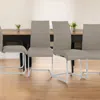 Hivvago Set Of Four Taupe And Silver Upholstered Leather Dining Side Chairs In Neutral