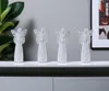 Hivvago Set Of Four White And Beige Polyresin Angel Figurine In White