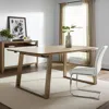 Hivvago Set Of Four White And Silver Upholstered Leather Dining Side Chairs In Brown