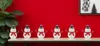 Hivvago Set Of Six White And Red Fabric Christmas Snowman Figurine In Multi