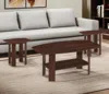 Hivvago Set Of Three 36" Dark Brown Coffee Table With Shelf In Brown