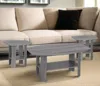 Hivvago Set Of Three 36" Gray Coffee Table With Shelf In Gray